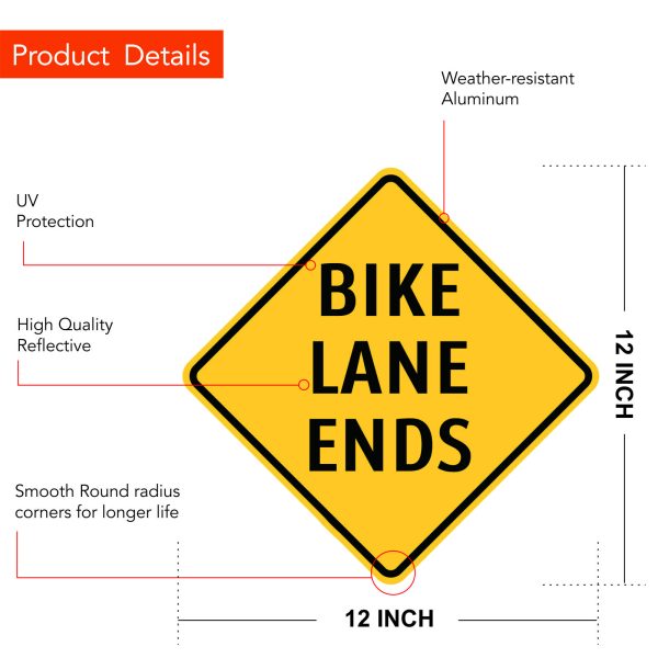 Bike Lane Ends Sign - Image 2