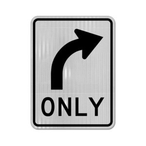 Right Turn Only Sign