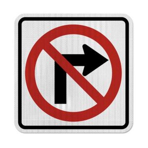 Do Not Turn Right Sign