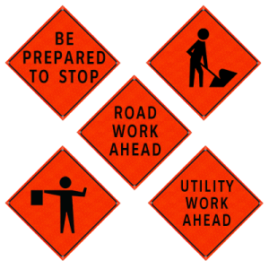48" Reflective Orange Vinyl Roll-Up Sign