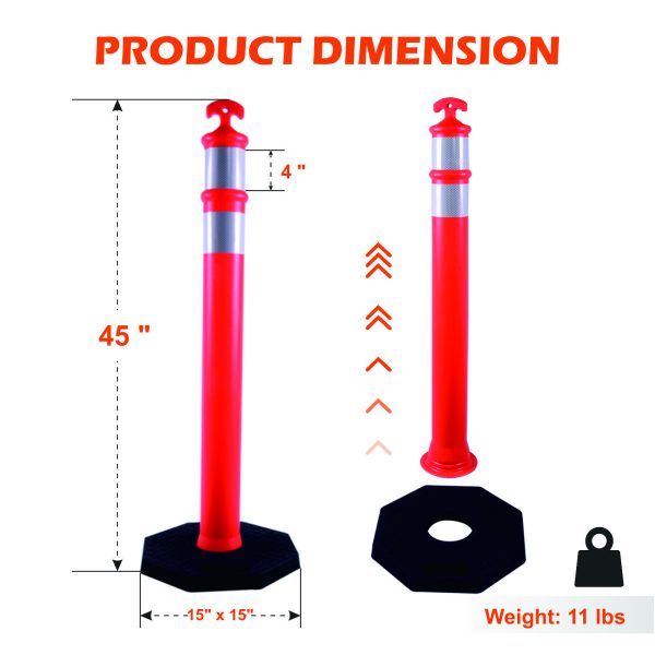 Delineator Post /Base with Reflecive Tape - Image 2