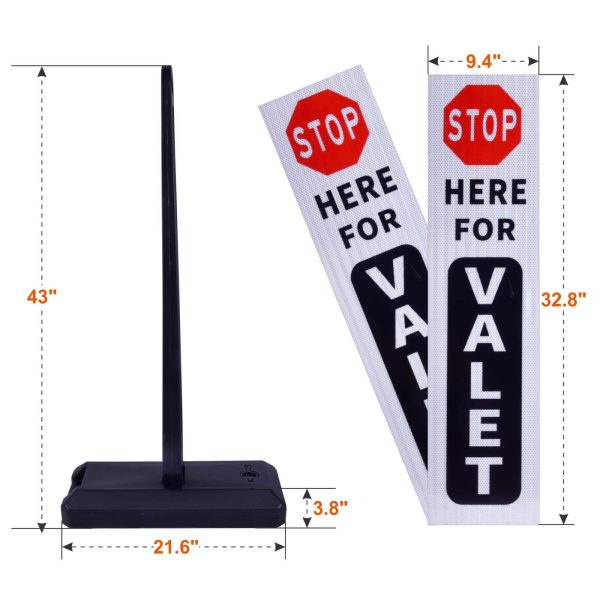 Valet Parking Sign with Heavy Wate Filled Base 2Sets - Image 2