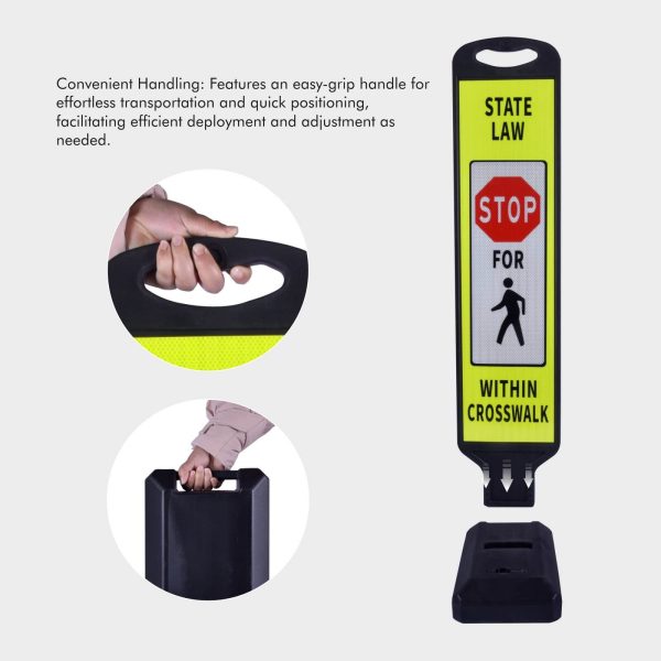 Pedestrian Crosswalk Sign  with Heavy Wate Filled Base 2Sets - Image 4